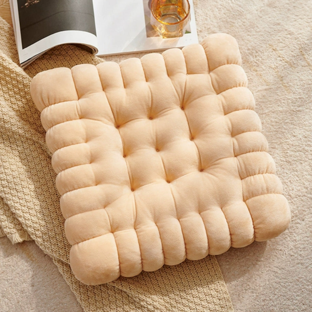Biscuit Puff Comfort Cushion | Plush Foam Fill, Playful Shape