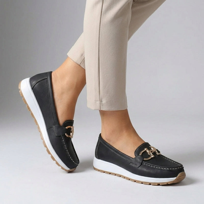Mabel Women's Suede Loafers - styled view