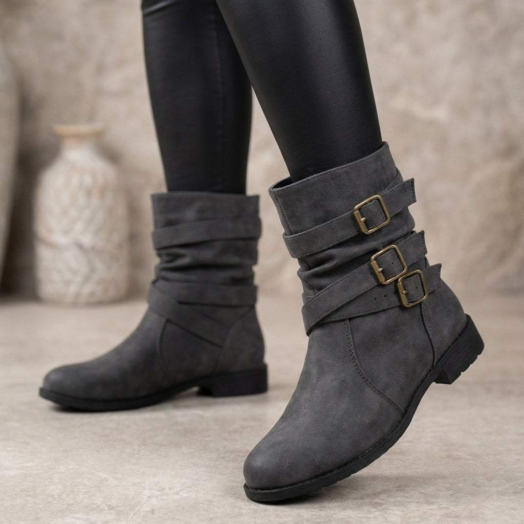 Juliette Women's Block Heel Ankle Boots - front view