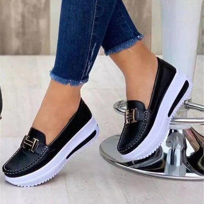 Ava Women's Platform Loafers - styled view