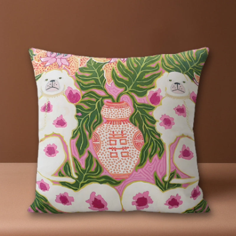 Willow Blush Pink Dog Tassel Cushion Cover | Tassel Trim, Living Room