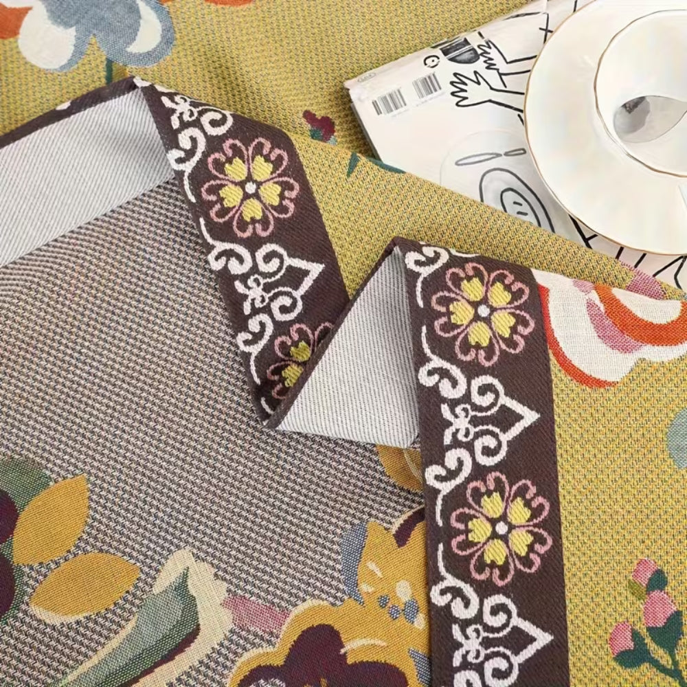 Boho Garden Bird Floral Blanket
