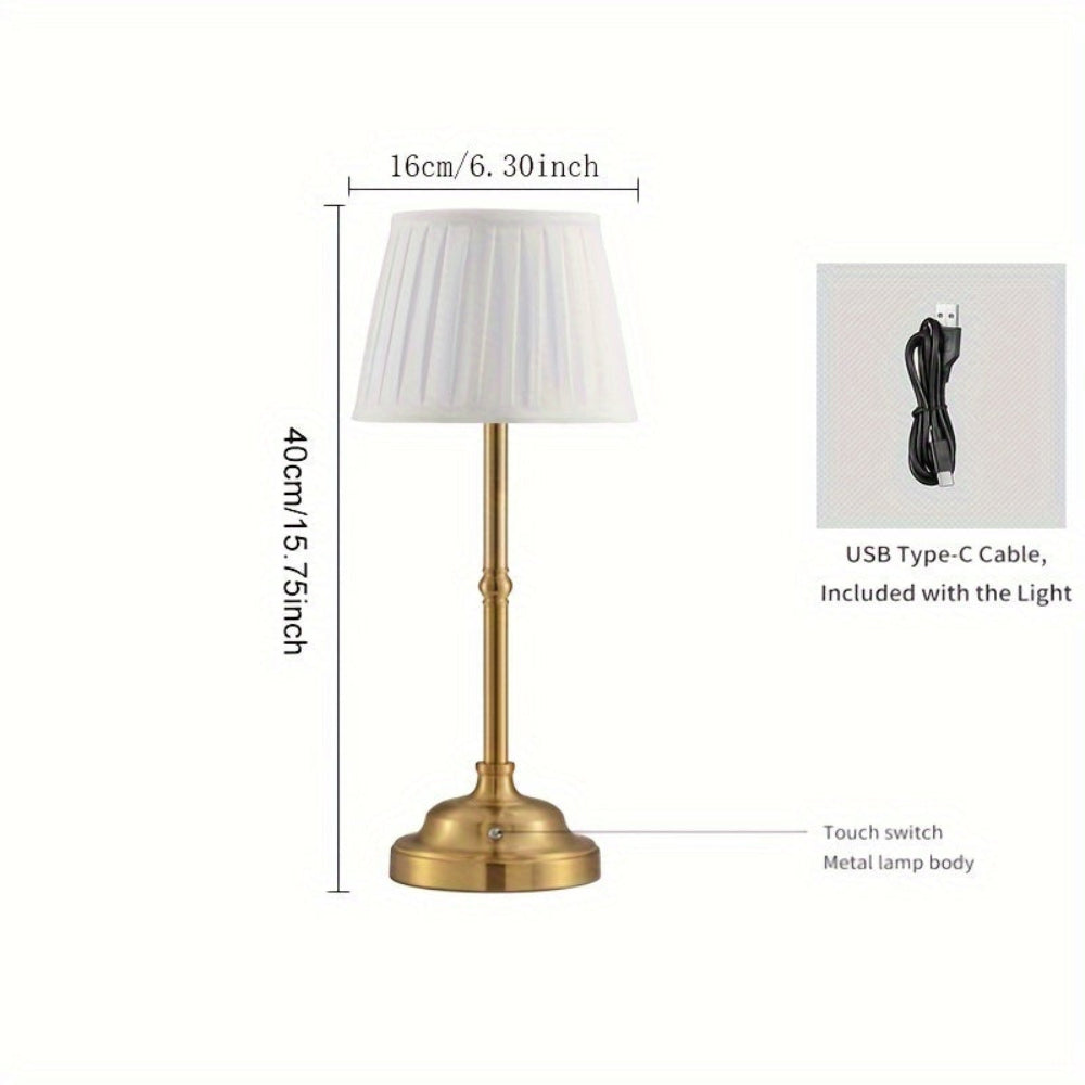 BrassGlow | Stylish Cordless Rechargeable Touch Control Table Lamp 7