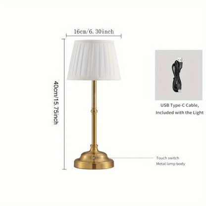 BrassGlow | Stylish Cordless Rechargeable Touch Control Table Lamp 7