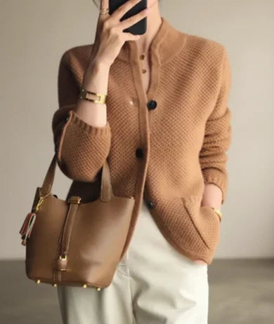 June Women's Cable Knit Cardigan | Button Front, Button