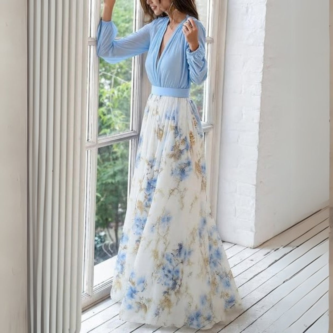 Rhea Women's Maxi Dress - fabric and finish detail