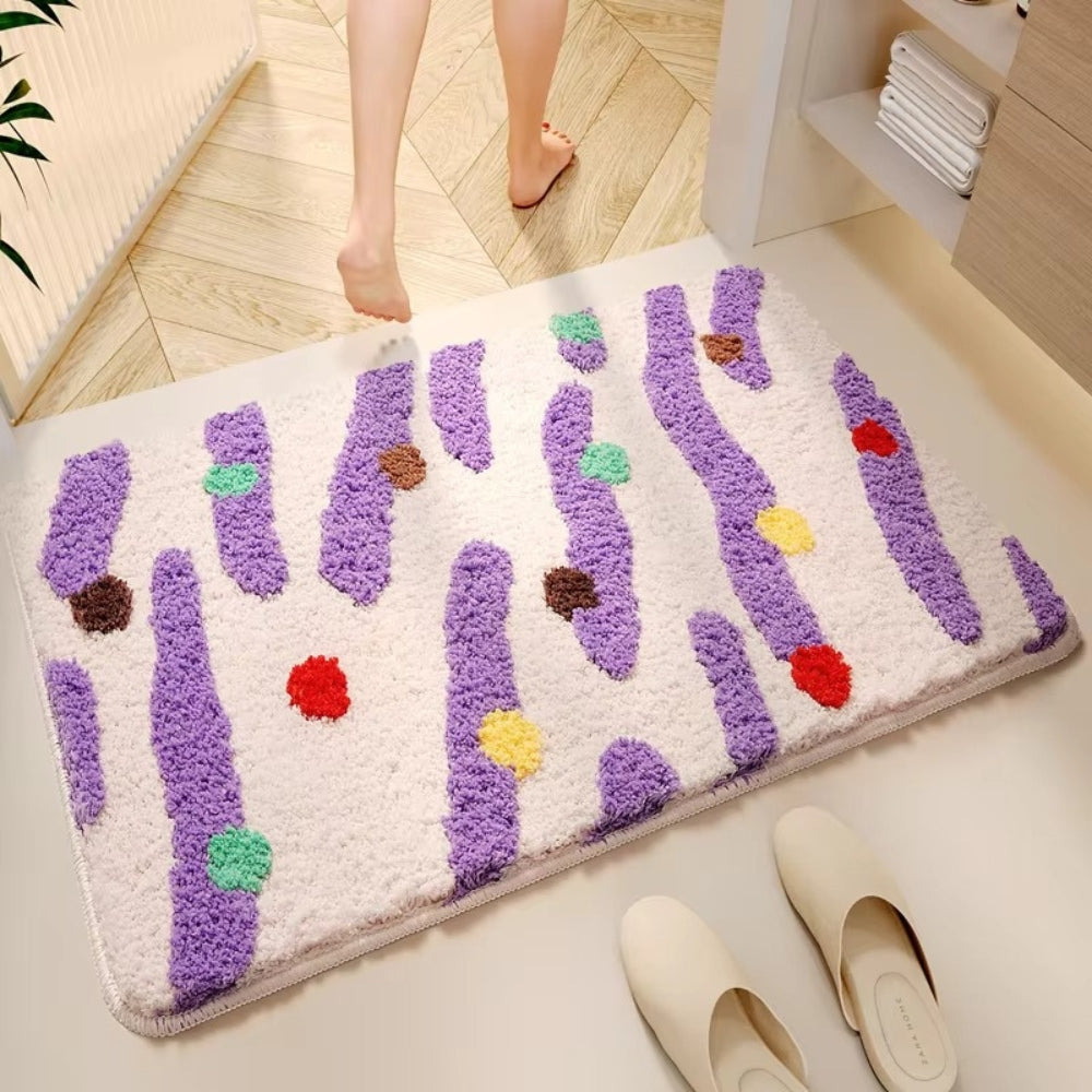 Candy Color Clash Bath Mat | Soft Silicone, Non-Slip Base