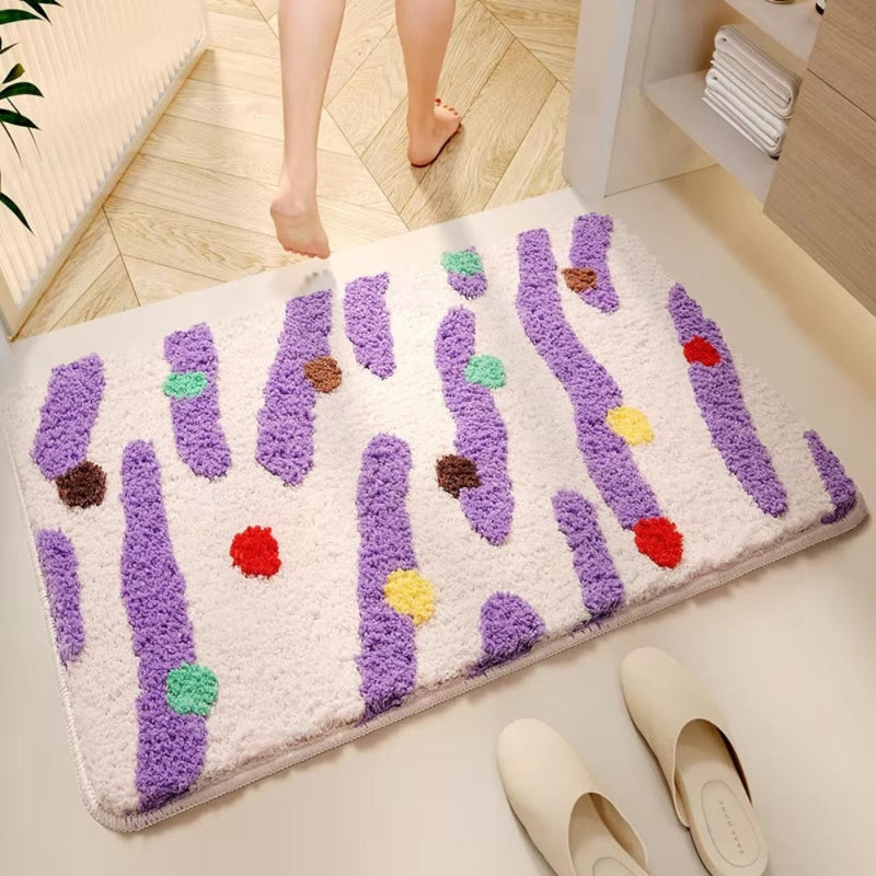 Candy Color Clash Bath Mat | Soft Silicone, Non-Slip Base