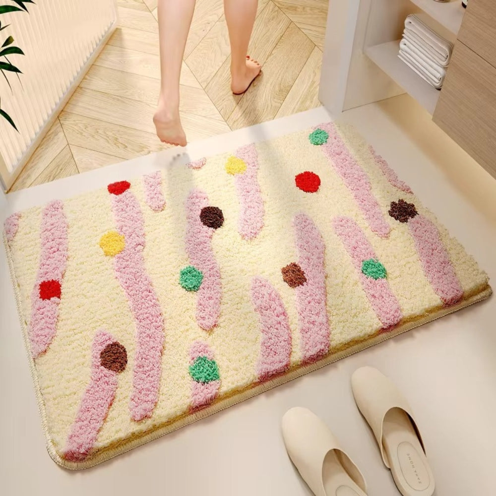 Candy Color Clash Bath Mat | Soft Silicone, Non-Slip Base