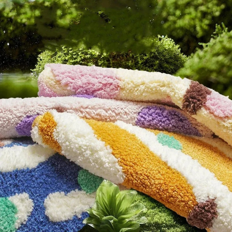 Candy Color Clash Bath Mat | Soft Silicone, Non-Slip Base