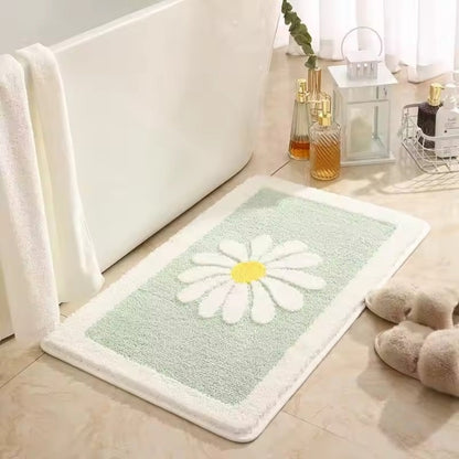 Charming Daisy Bloom Bath Mat | Plush & Absorbent, Machine Washable