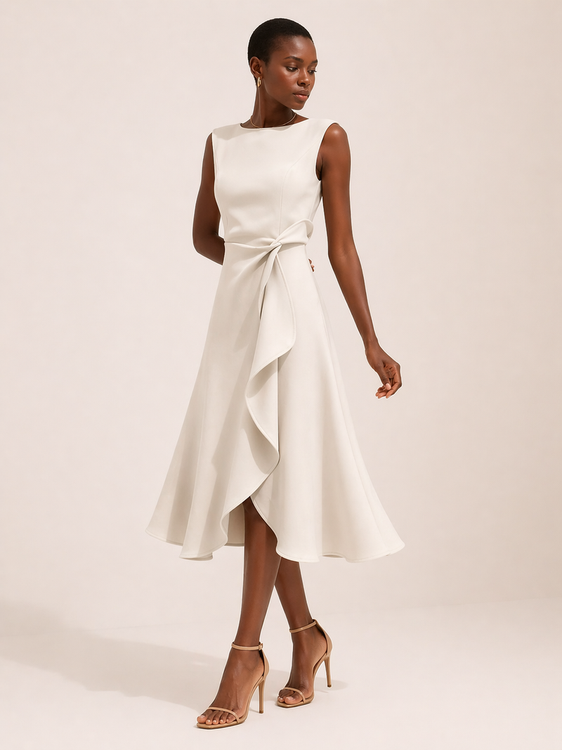 Hattie Women's Asymmetric Midi Dress - flat lay