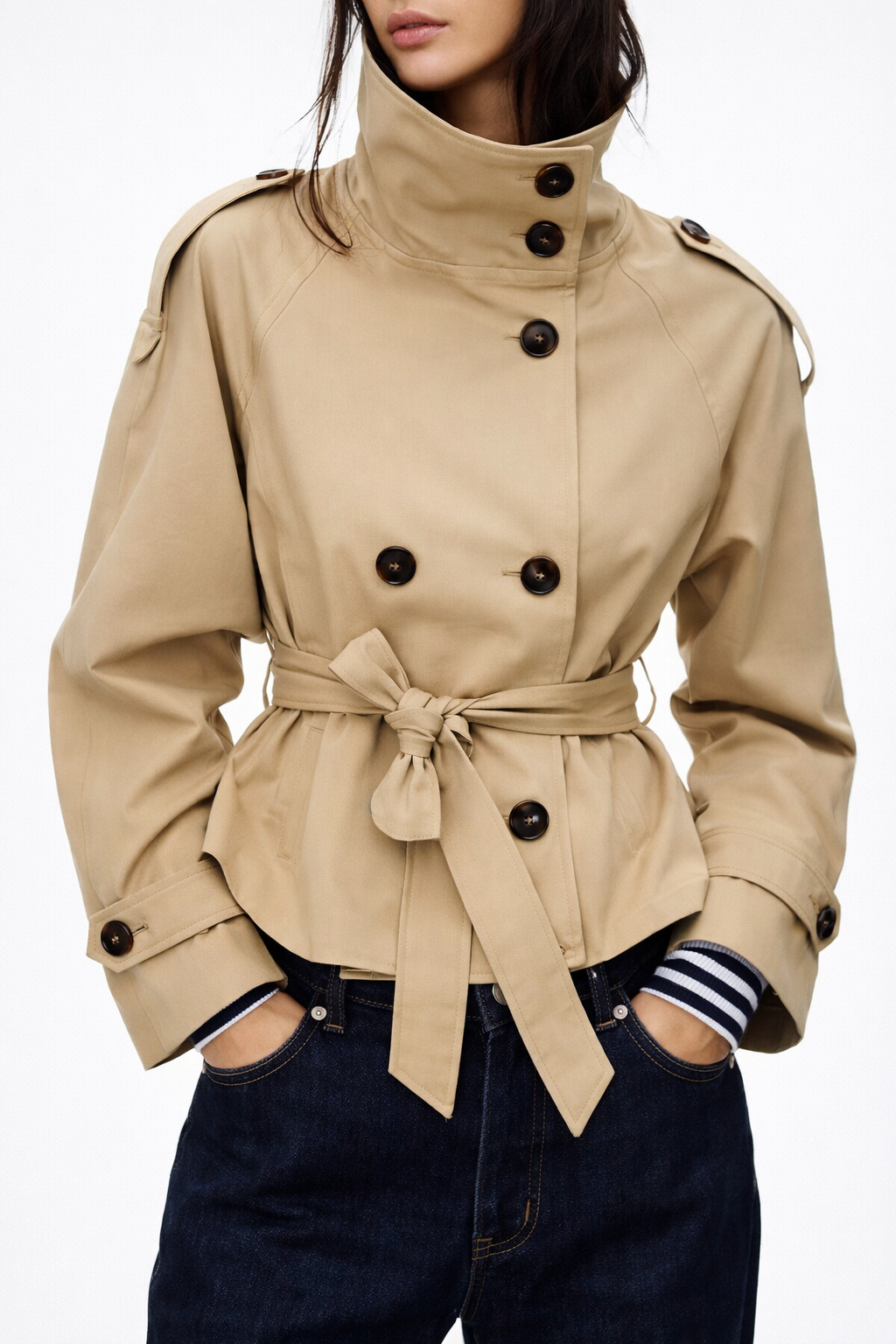 Maya Women's Trench Coat - styled view