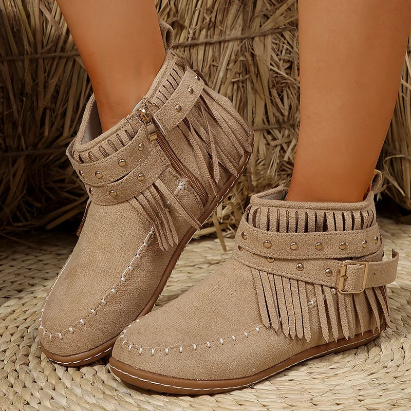 Bijou Women's Suede Ankle Boots - close-up detail