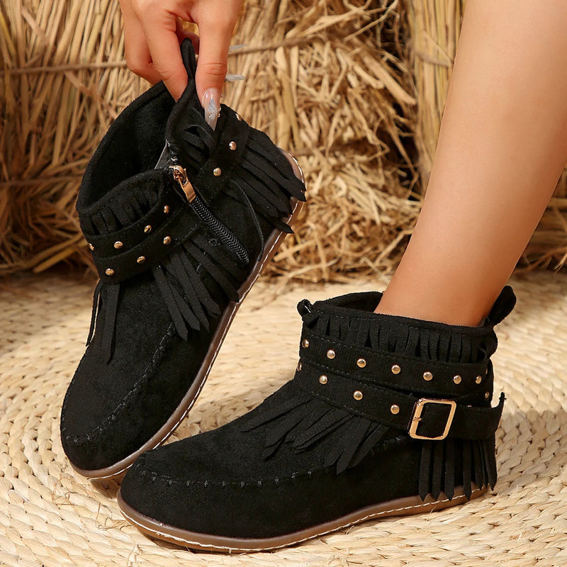 Bijou Women's Suede Ankle Boots - shown in use