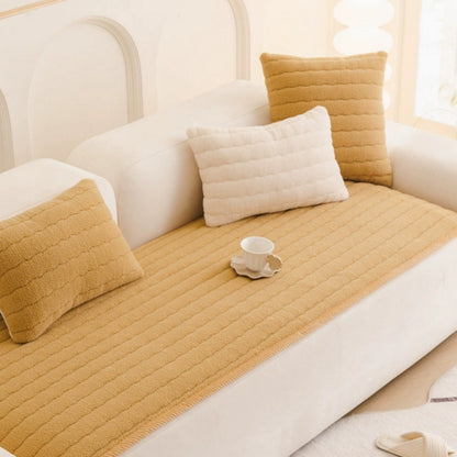 Chic Thick Plush Sofa Cover | Soft Microfiber Protection with Non-Slip Backing | Pet-Friendly Comfort for Living Rooms 4