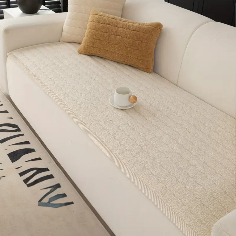 Chic Thick Plush Sofa Cover | Soft Microfiber Protection with Non-Slip Backing | Pet-Friendly Comfort for Living Rooms 6