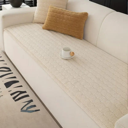 Chic Thick Plush Sofa Cover | Soft Microfiber Protection with Non-Slip Backing | Pet-Friendly Comfort for Living Rooms 6