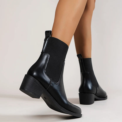 Sienna Women's Chunky Heel Chelsea Boots - fabric and finish detail