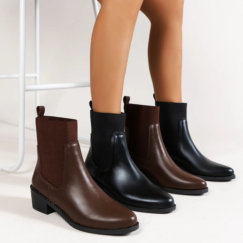 Sienna Women's Chunky Heel Chelsea Boots - back view