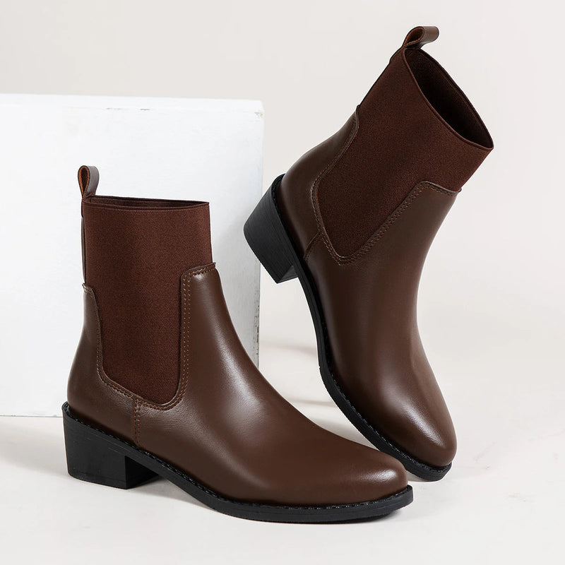 Sienna Women's Chunky Heel Chelsea Boots | Pointed Toe