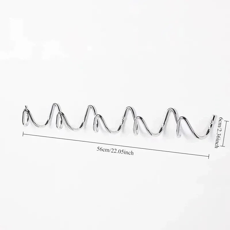 Color Block Wall Hook Rack – Ocean Wave Design for Coats, Keys, and Bags – Durable Wrought Iron, Easy Wall Installation 12