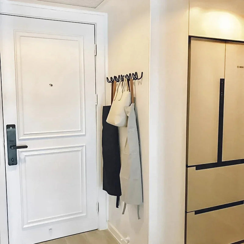 Color Block Wall Hook Rack – Ocean Wave Design for Coats, Keys, and Bags – Durable Wrought Iron, Easy Wall Installation 5