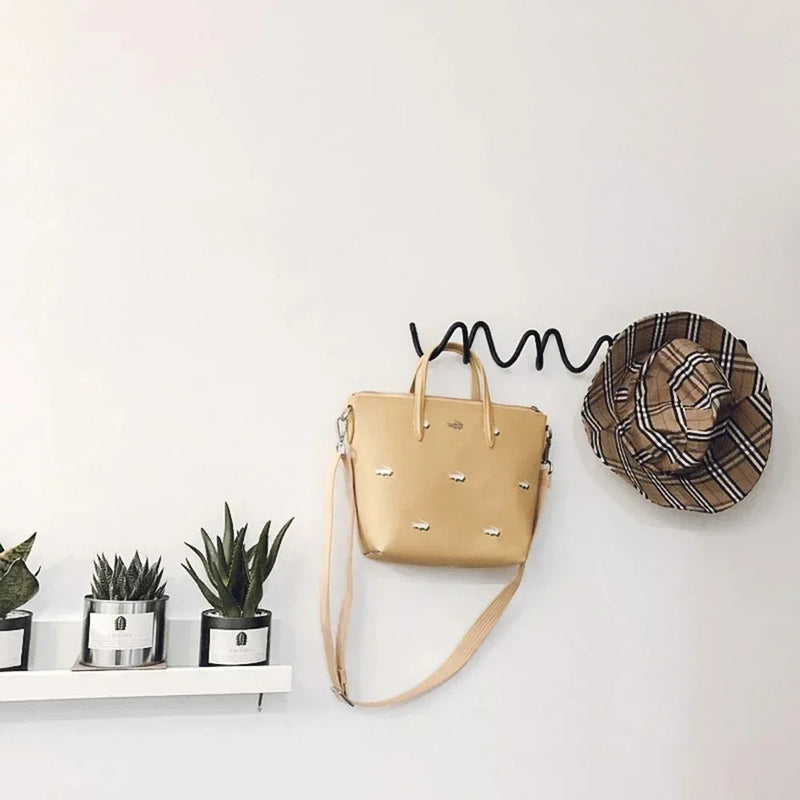 Color Block Wall Hook Rack – Ocean Wave Design for Coats, Keys, and Bags – Durable Wrought Iron, Easy Wall Installation 7