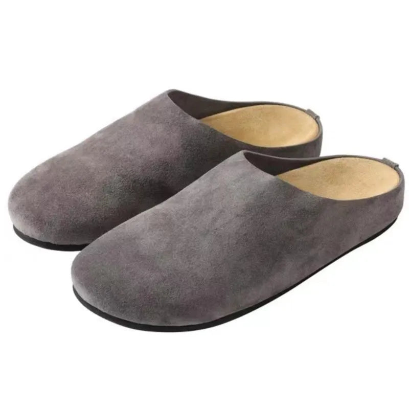 Uma Women's Suede Slippers - fabric and finish detail