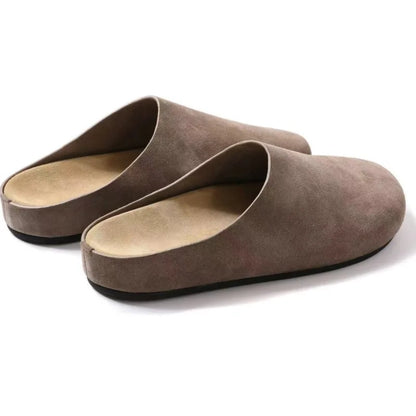 Uma Women's Suede Slippers - flat lay