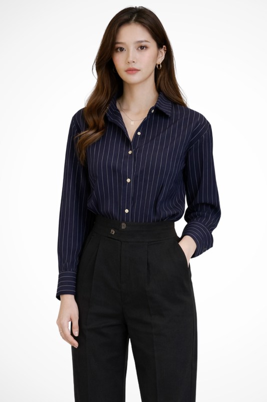 Lumi Women's Striped Shirt - front view