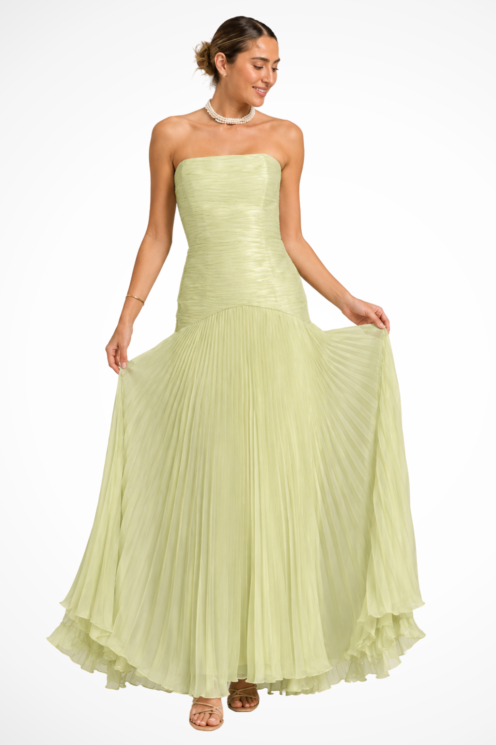 Hattie Women's Pleated Maxi Dress - front view