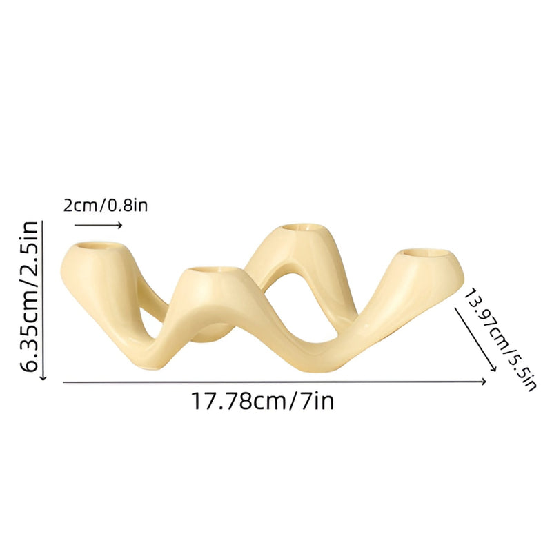 Cosmic Ripple Ceramic Candle Holder