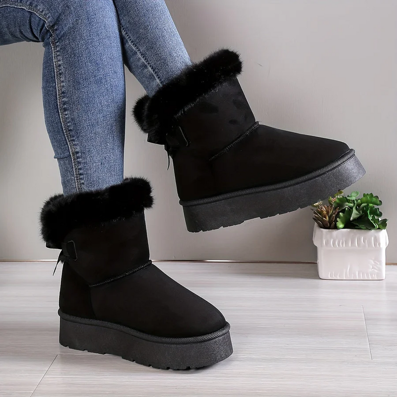 Xanthe Women's Suede Boots | Slip, Round Toe, Slip-on