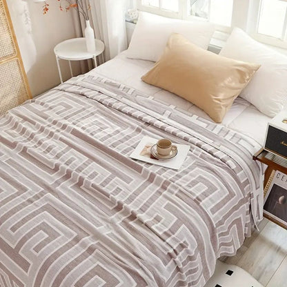 Geo Maze Cotton Blanket