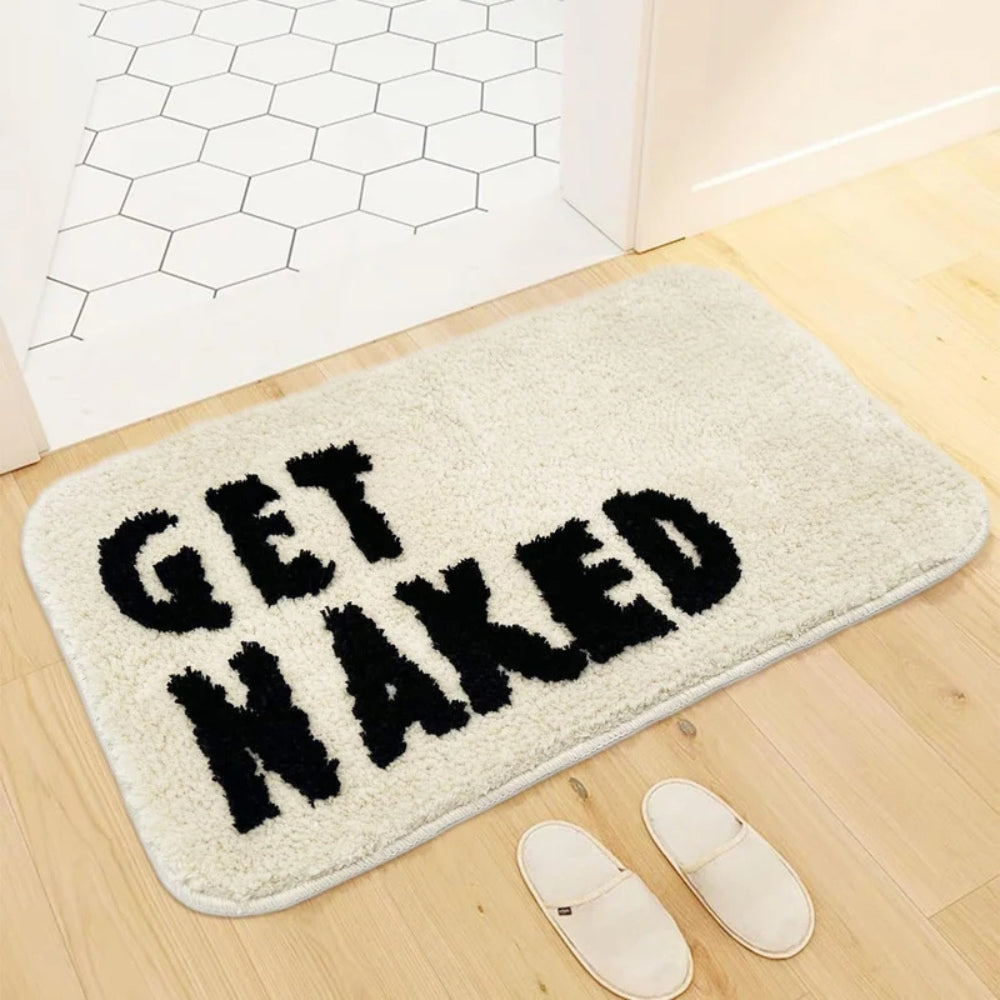 Aesthetic Fluffy Bath Mat | Non-Slip Backing, Machine Washable