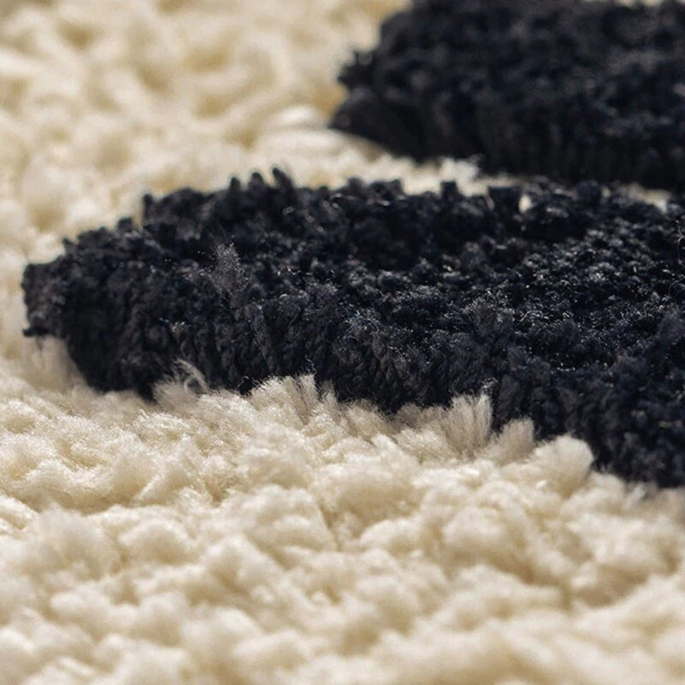 Aesthetic Fluffy Bath Mat | Non-Slip Backing, Machine Washable