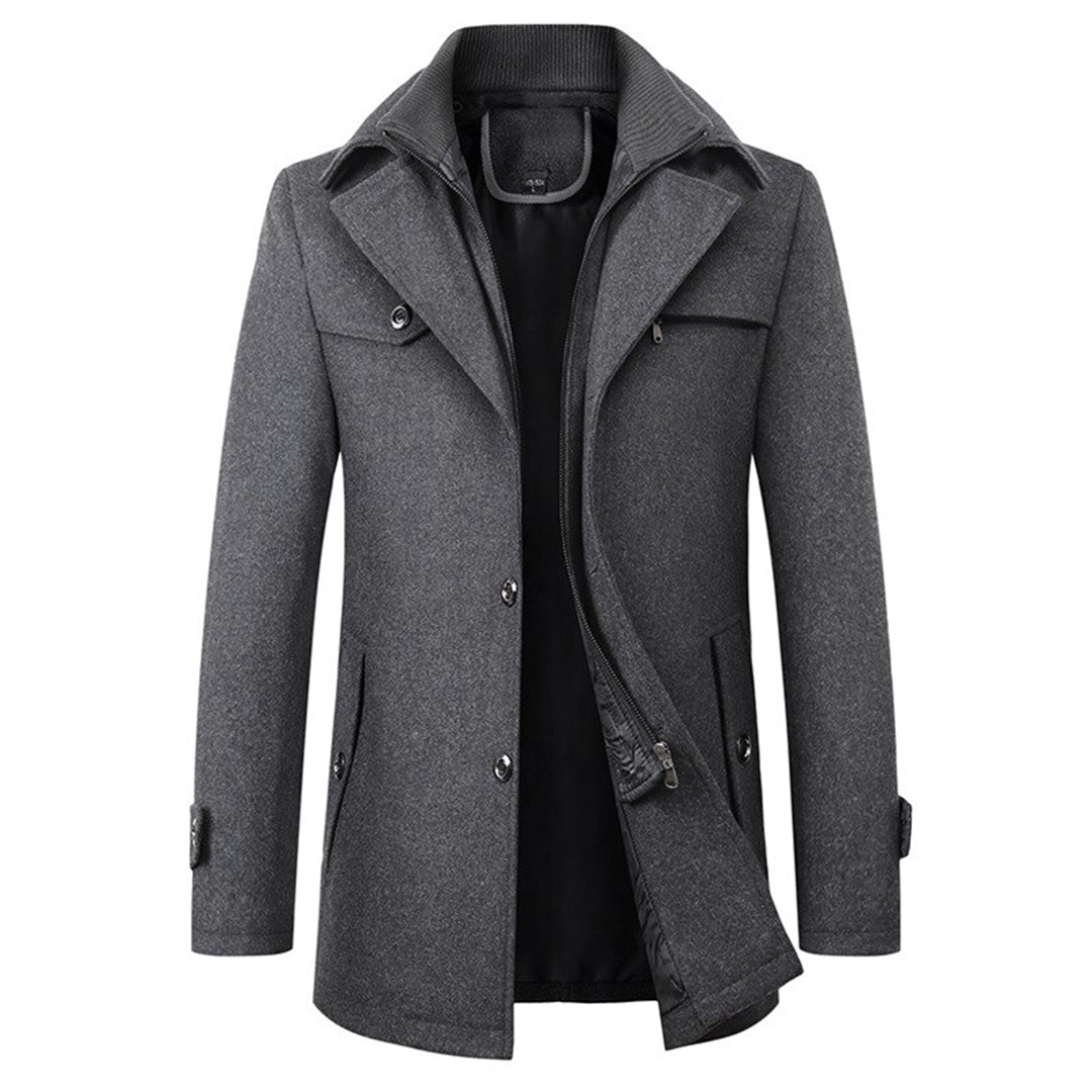 Hollis Men's Trench Coat - fabric and finish detail