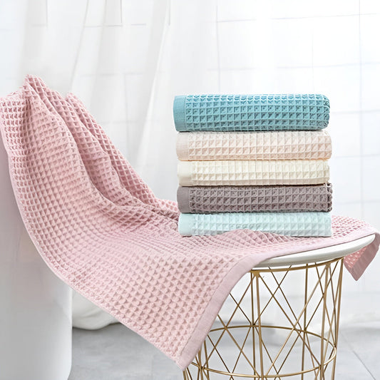 Cotton Waffle Bath Towel | Textured, Quick-Dry