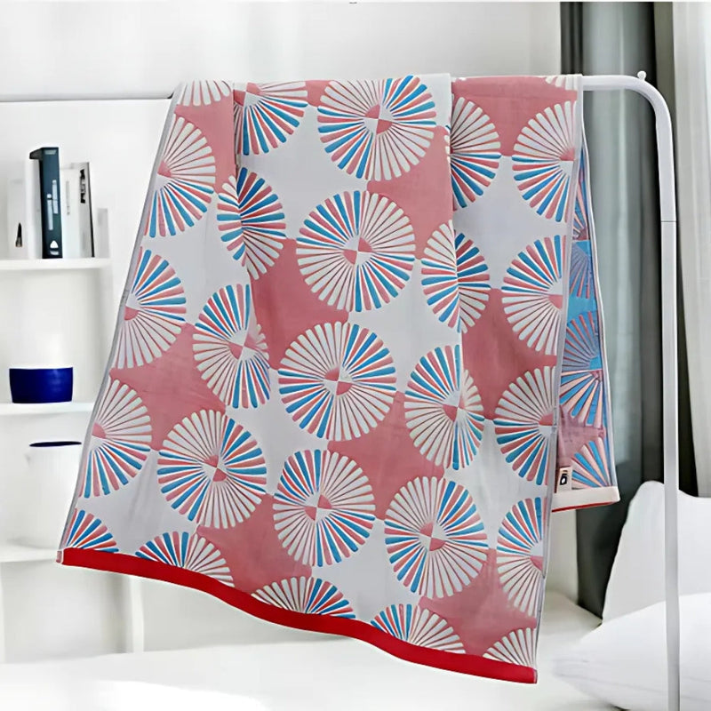 Dahlia Blossom Cotton Bath Towel | Jacquard Floral, Soft & Absorbent