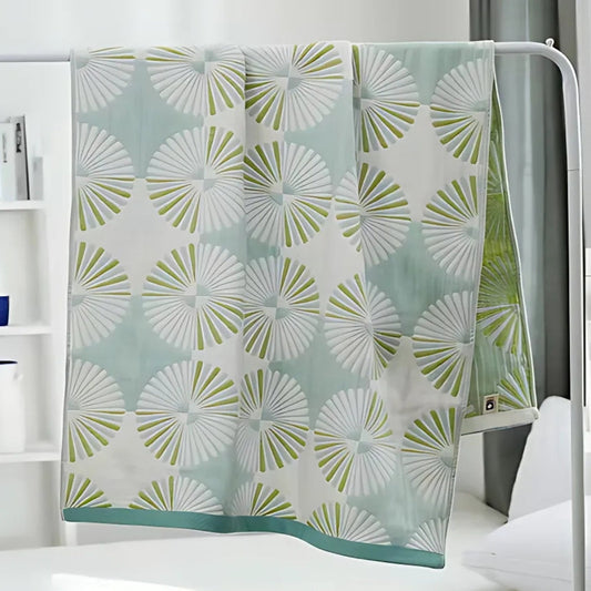 Dahlia Blossom Cotton Bath Towel | Jacquard Floral, Soft & Absorbent
