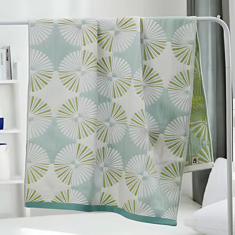 Dahlia Blossom Cotton Bath Towel | Jacquard Floral, Soft & Absorbent