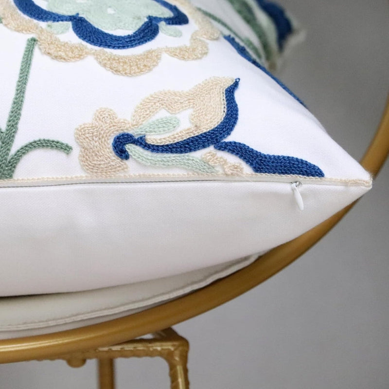 Denza Farmhouse Floral Tufted Cushion Cover