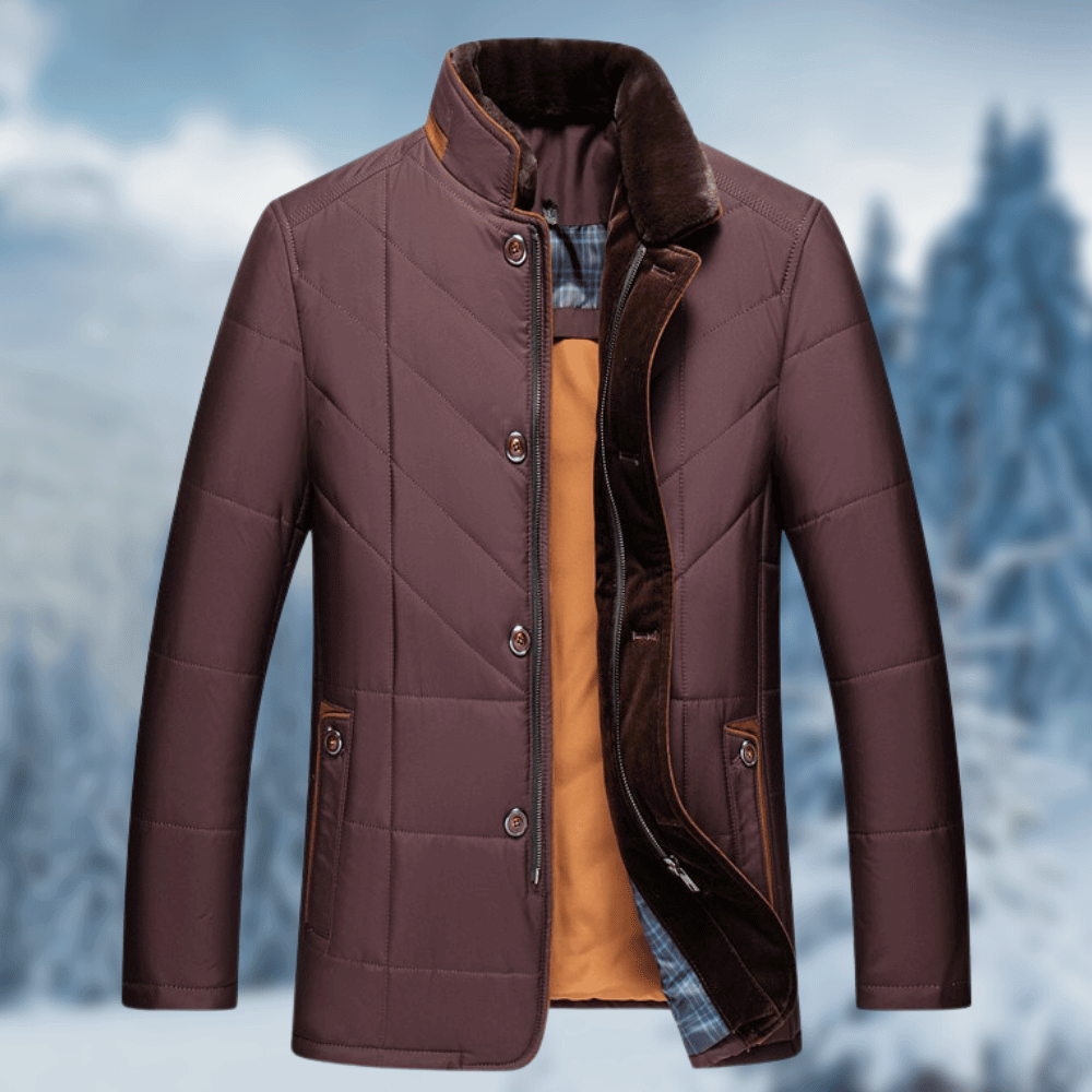 Gideon Men's Quilted Puffer Jacket - fabric and finish detail