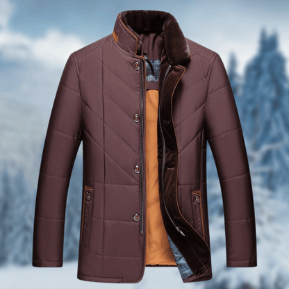 Gideon Men's Quilted Puffer Jacket - fabric and finish detail