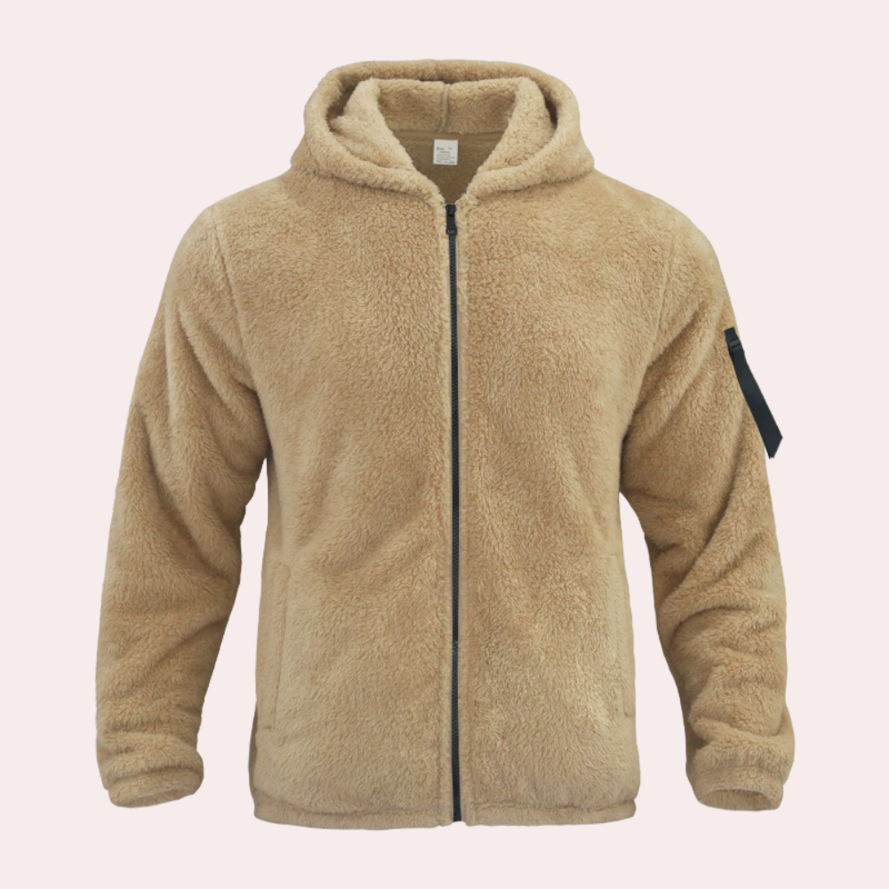 Gray Men's Jacket - fabric and finish detail
