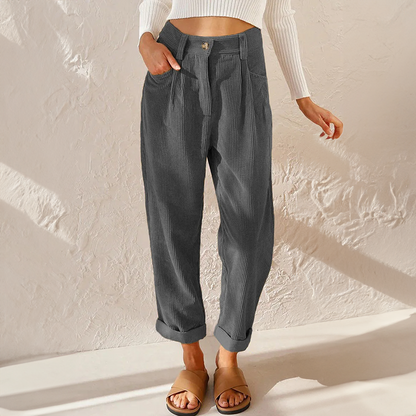 Noor Women's Pleated Trousers - full-length view