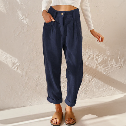 Noor Women's Pleated Trousers - close-up detail