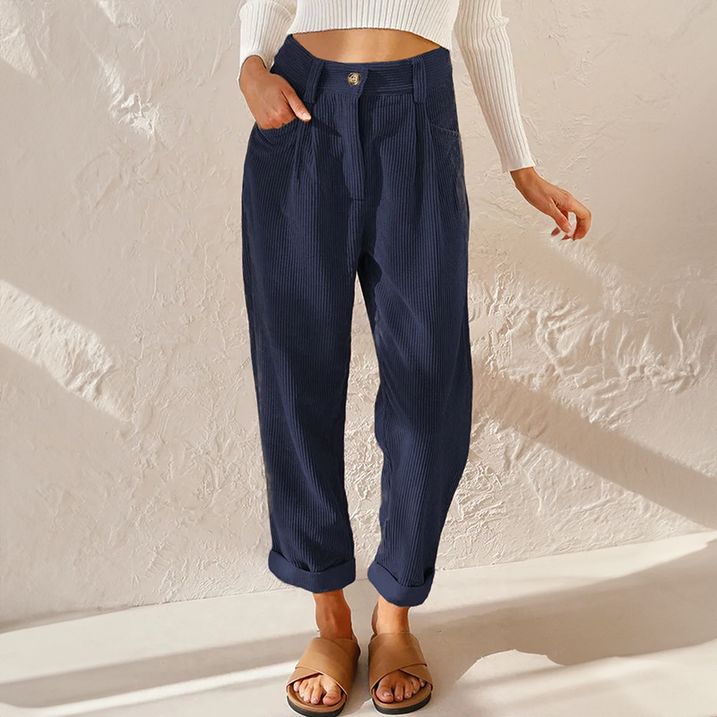 Noor Women's Pleated Trousers - close-up detail