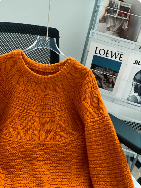Verity Women's Cable Knit Sweater - styled view